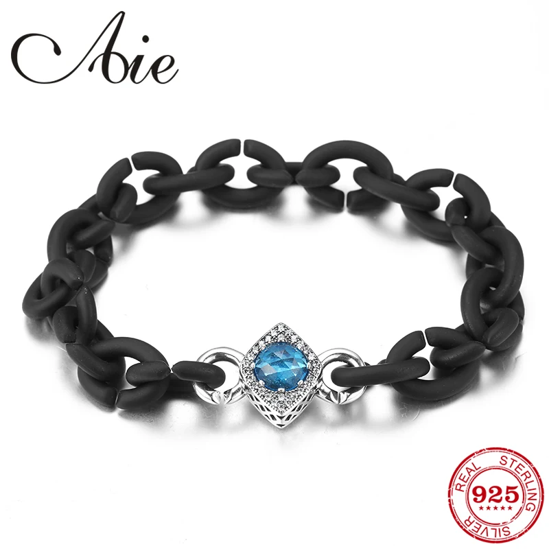 New Round Blue CZ Bead Simple for Women black Hard Rubber X Bracelets Bangles Party Gift Female Jewelry | Украшения и аксессуары