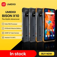 umidigi bison x10 global version smartphone nfc ip68 ip69k 4gb 64gb helio p60 octa core 6 53 hd 20mp triple camera 6150mah u