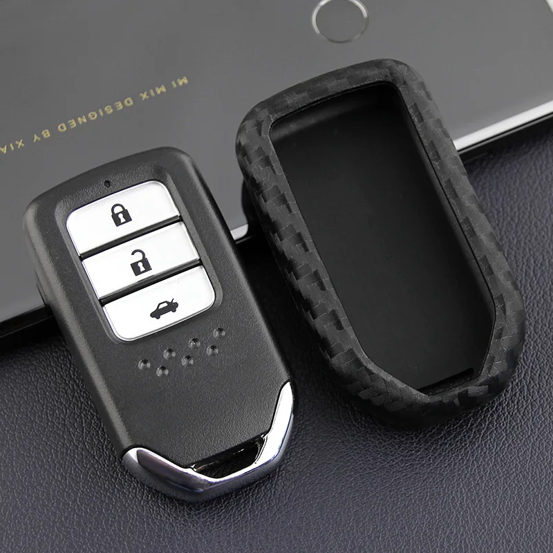 

Силиконовый чехол для телефона из углеродного волокна для Honda Civic чехол для дистанционного ключа от машины Accord Jade Crider Odyssey 2015- 2018 Remote
