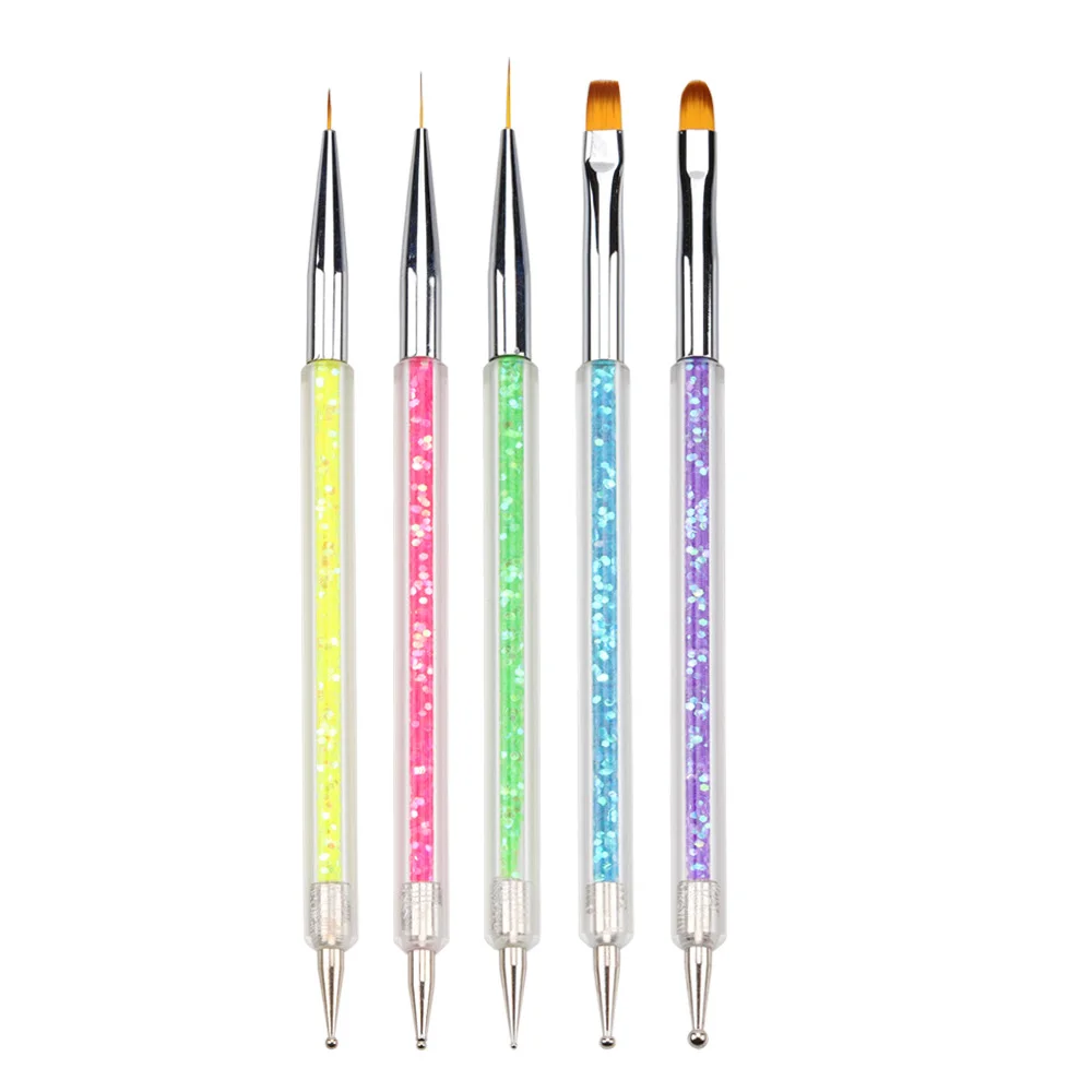 Профессиональные кисти для дизайна ногтей 5 шт./компл. набор инструментов точек