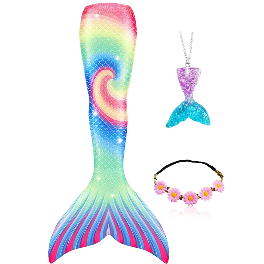 Детское платье принцессы с хвостом Русалочки можно добавить моноласт купальный