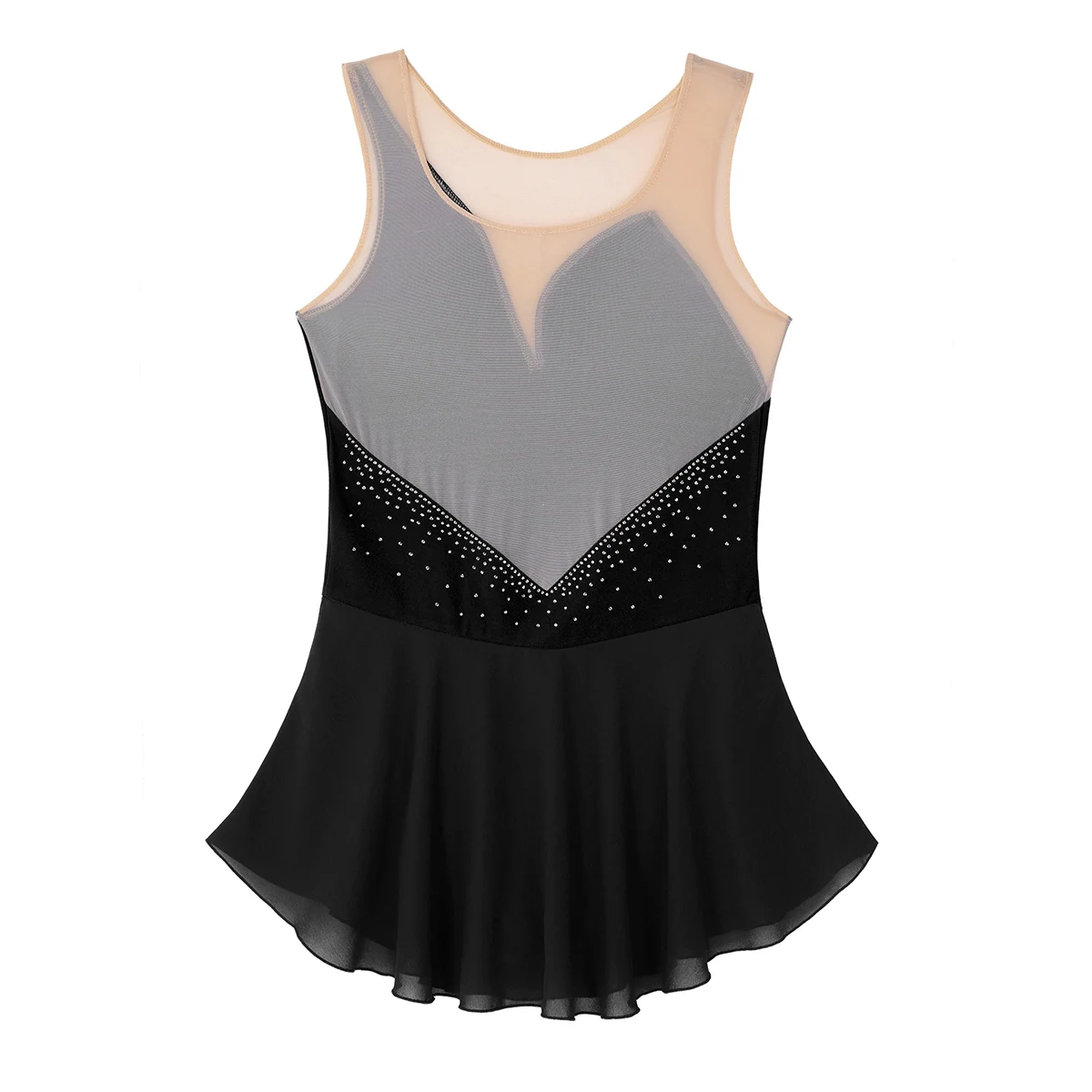 Элегантное женское платье для балета балерины с блестками шифоновое