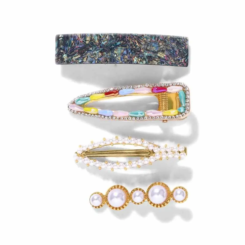 Best lady Trendy Hair Pins Sets For Women Wedding Korean Simulated Pearls Girls Party Bohemian Headwear Gifts Hair Accessories - Цвет: 6