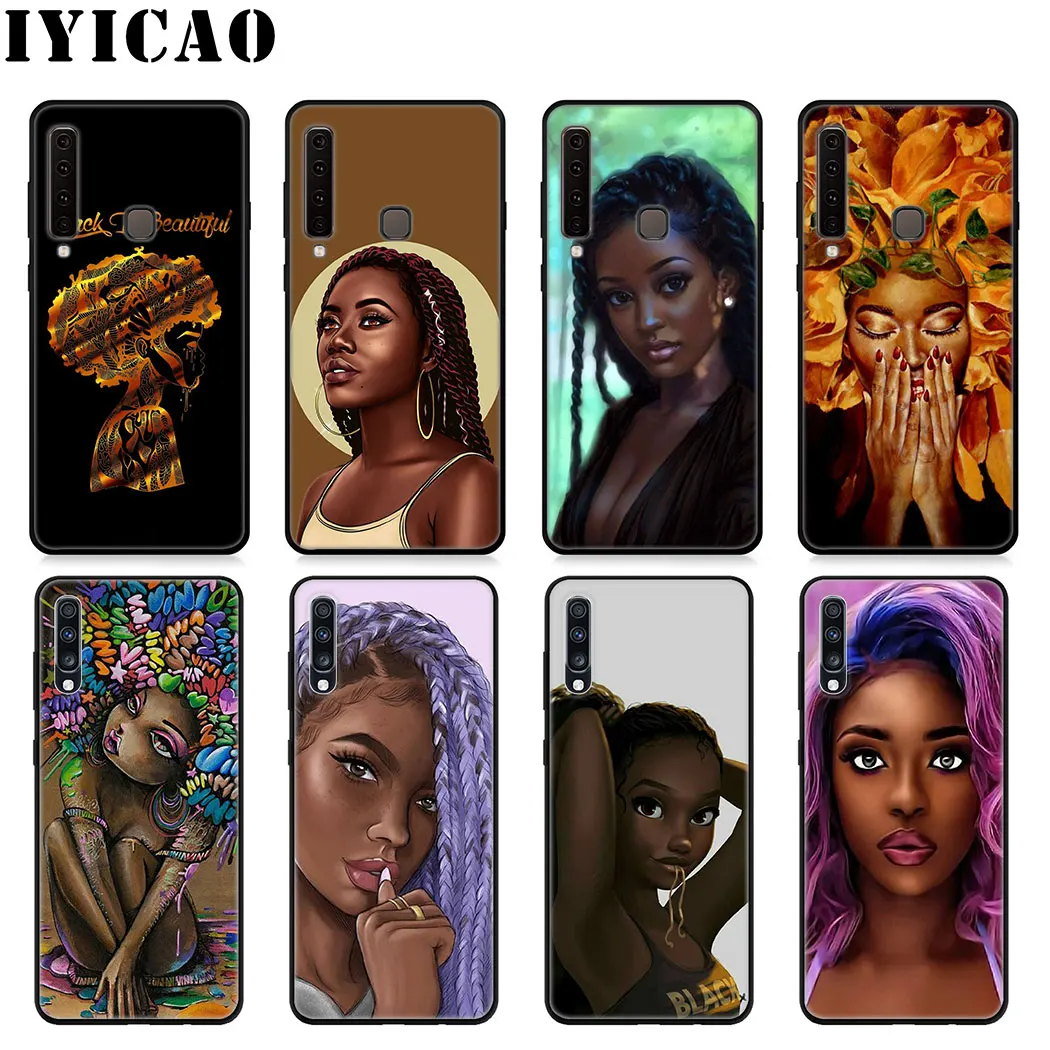 IYICAO African Girls Soft Silicone Case for Samsung J6 A9 A8 A7 A6 Plus 2018 A5 A3 2016 2017 Phone |