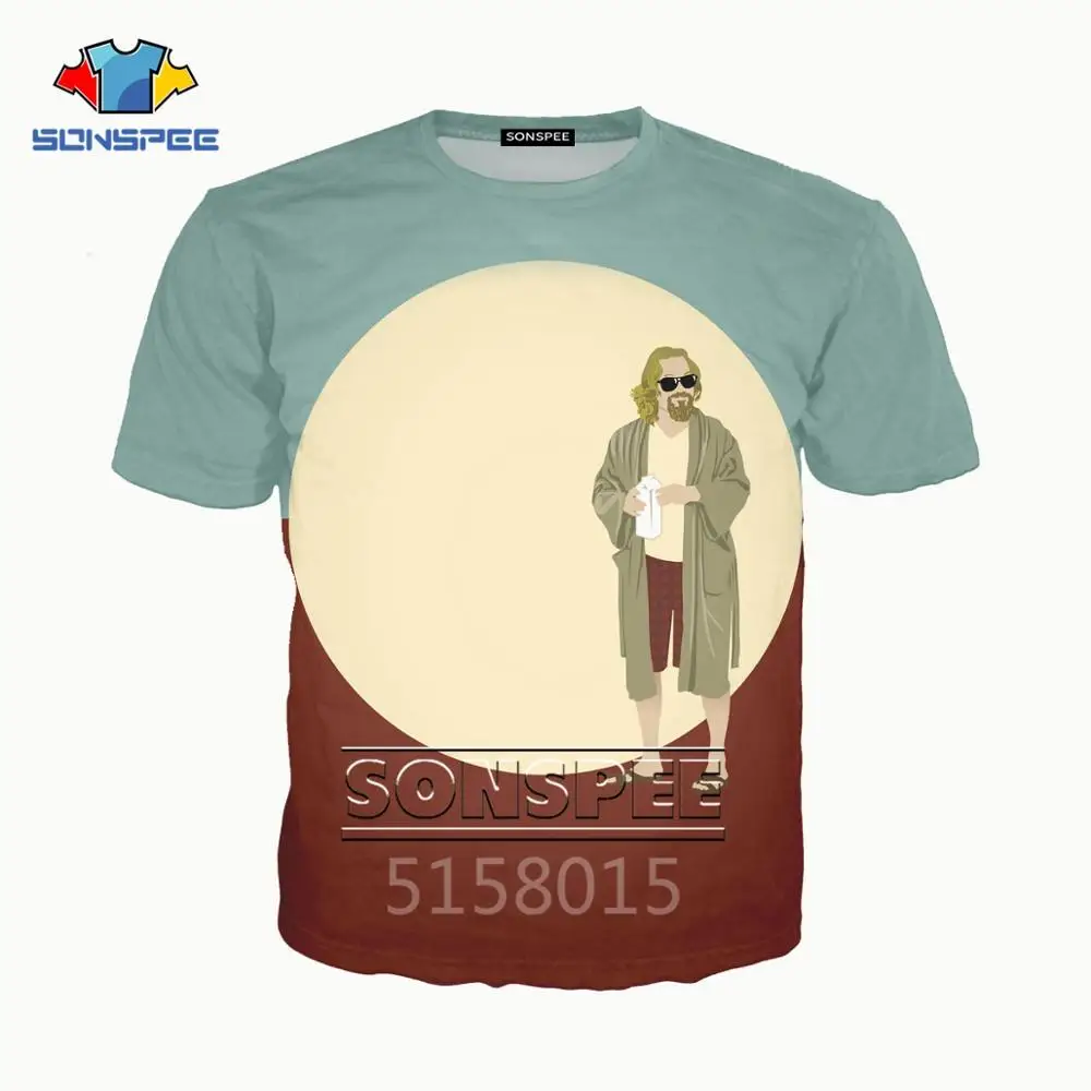 4 SONSPEE The Big Lebowski Harajuku 3D печатных мужчин и женщин одежда Хип Хоп футболка унисекс короткий рукав Уличная пуловер XK117c - Цвет: 4