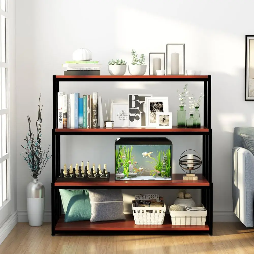 4 ярусная стойка для пекарей сверхмощная открытая хранения полка дома|Книжные