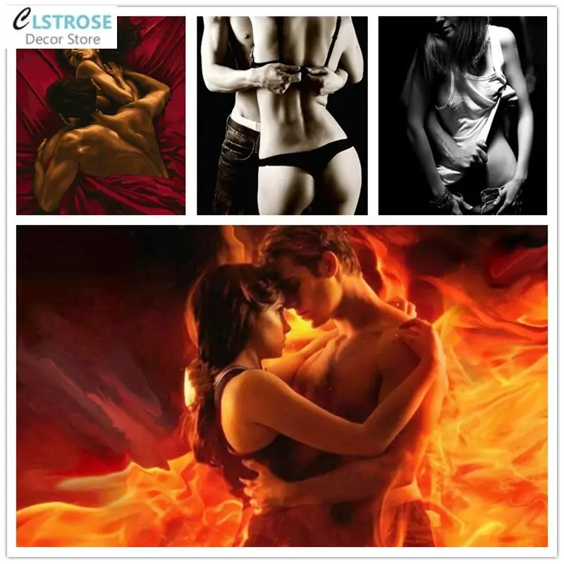 

5D Diy Diamond Painting Sexy Woman Full Drill Embroidery Cross Stitch Kit Mosaic Nude Girl Picture Couple Gift Bedroom Decor