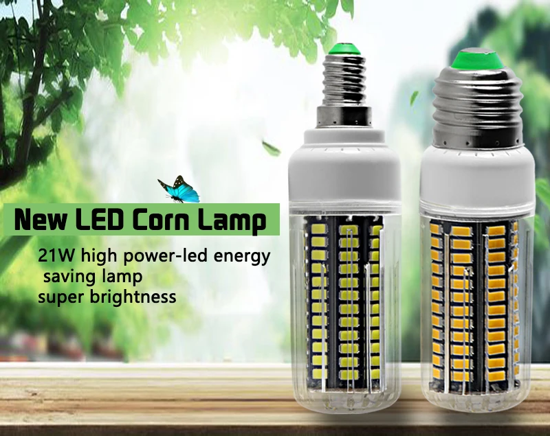 Лампа Светодиодная лампа E27 E14 110V 220V 21W кукурузные лампы супер SMD 5730 105 светодиодные прожекторы свечи для домашнего освещения E 27 высокой мощности