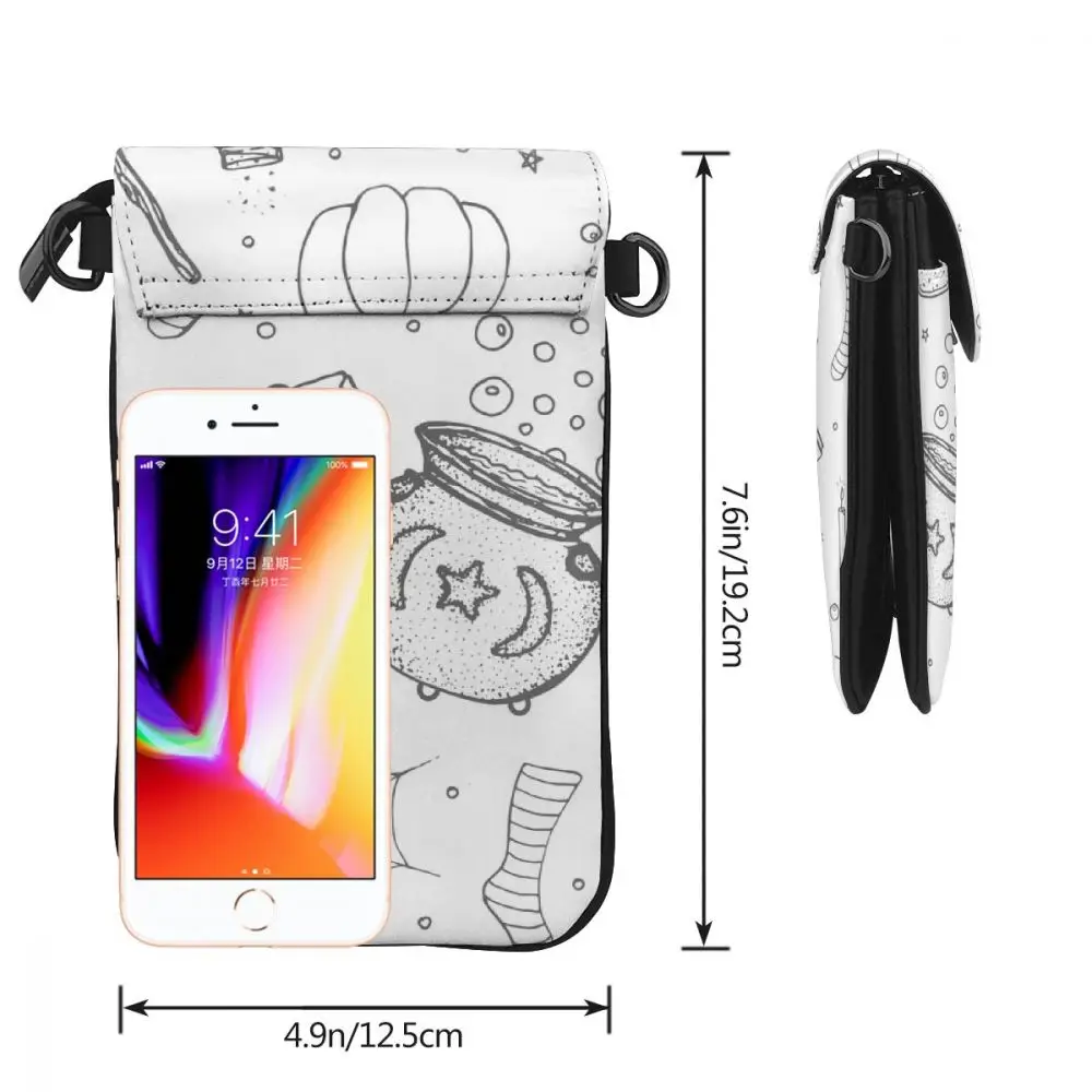 Модная сумка для телефона из искусственной кожи с принтом тыквы ведьмы шляпы |