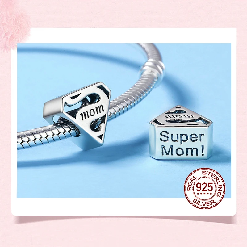 Модные бусины-шармы для мам из стерлингового серебра 925 пробы рождественские