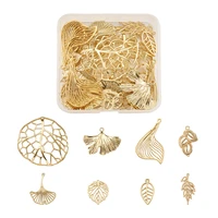 32pcs alloy gold plated tree leaf filigree pendants charm for bracelet necklace earring diy craft jewelry making findings