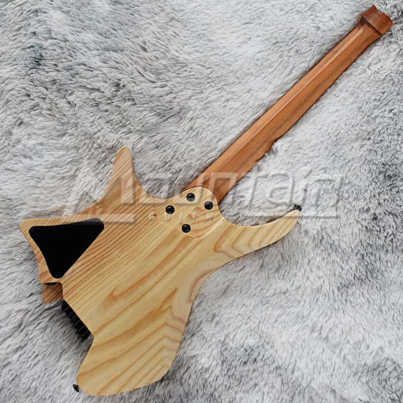 Горная безголовая гитара fanned fret 25,5-25 'пепельный корпус Пламя клен Топ жареный кленовый гриф fret