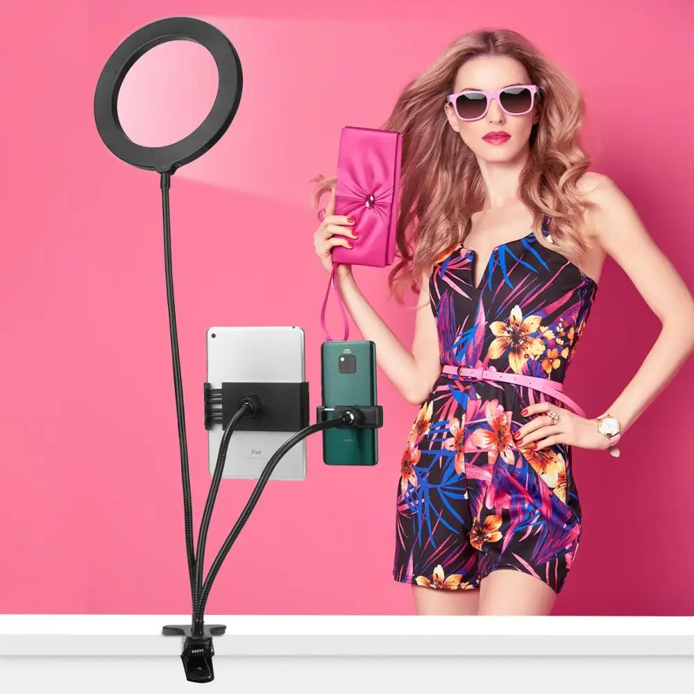 

Ring Light,Cell Phone Holder with Selfie Ring Light for Tik tok/Youtube/Live Stream, Ring Lamp for iPhone/Mobile phone/iPad