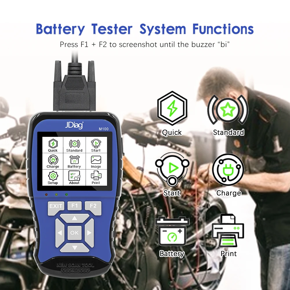 Диагностический инструмент OBD2 JDiag M100 сканер для мотоцикла 12 В тестер