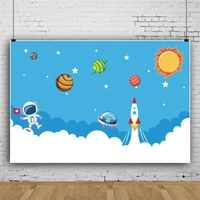 laeacco cartoon children backdrops for photography universe spaceship star room decor customized banner poster photo backgrounds
