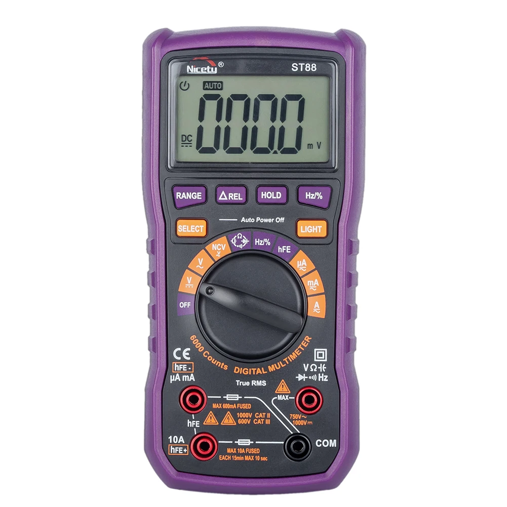 Цифровой мультиметр Nicetymeter ST88 6000 отсчетов DMM измеритель емкости и сопротивления 10