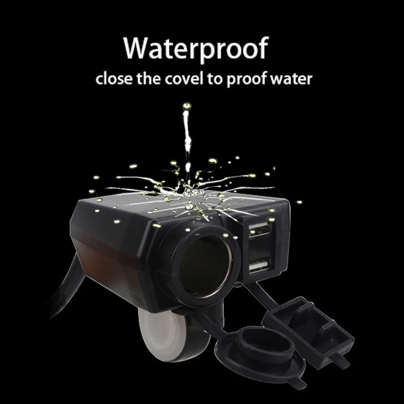 

Motorcycle Accessories Cigarette Lighter Socket Power 5V 4.2A Dual USB Charger 12V-24V For Motorcycle