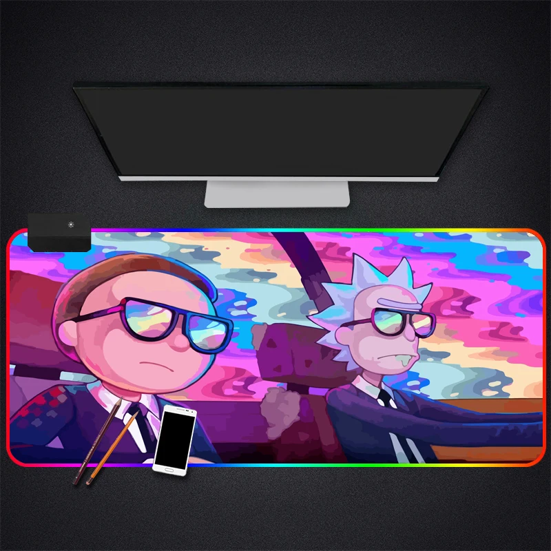 Аниме Морти Gaming Keyboard RGB Мышь большой коврик для мыши Скорость Игры Геймер