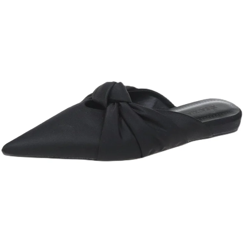 

Pure Color Simple Flat Bottom Comfortable Ladies Baotou Half Slippers Spring And Autumn Trend Elegant Casual Muller Slippers.