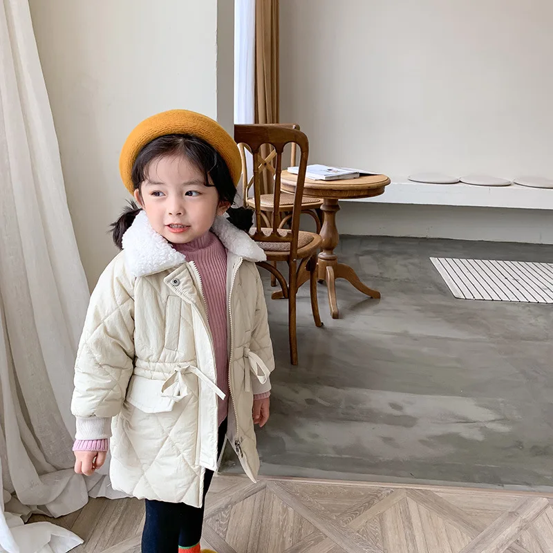Зимнее пальто для девочек Новинка корейский стиль утолщенная и теплая