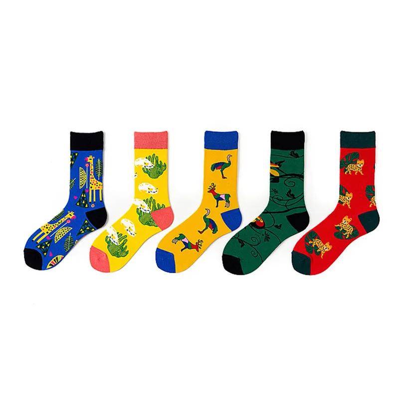 

New Autumn And Tube Socks Cool Graffiti Animal Ostrich Wet Socks Artistic Abstract Nordic Style COUPLE'S Socks