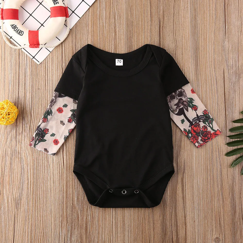 Pudcoco Brother/одинаковые рубашки для малышей; топы для новорожденных мальчиков; рубашка с длинными рукавами и принтом розы; боди; комбинезон; комплекты одежды