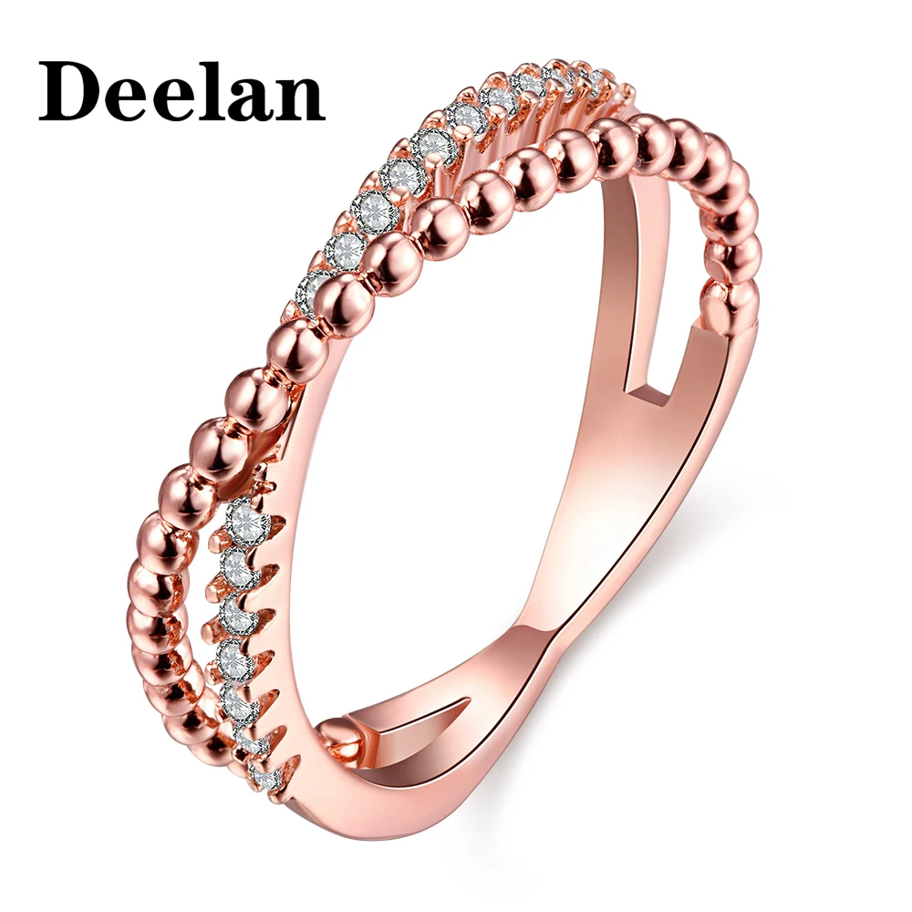 Женское кольцо с австрийским кристаллом розовое золото | Украшения и аксессуары