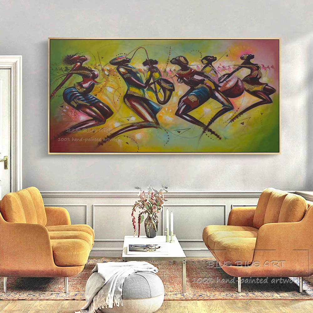 Ручная роспись африканские искусства африканское племя женщина танцы и игра