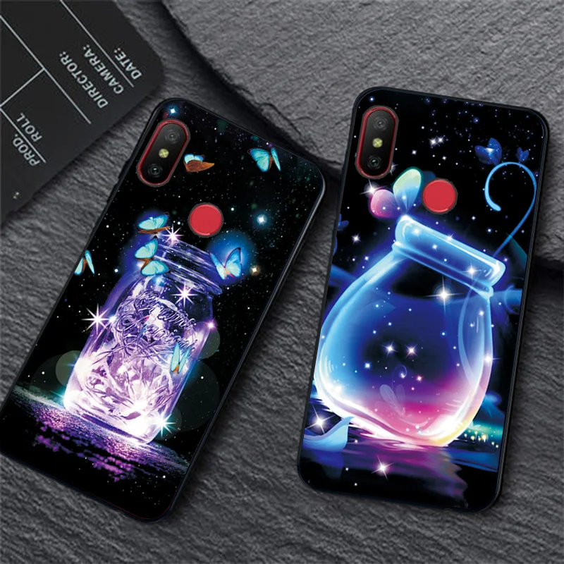 Красивый чехол для телефона с цветами для Xiaomi Redmi Note 5 6 7 Pro, чехол, черный ТПУ для Redmi Note 4X4, чехол для Redmi 6A 7A, задняя крышка