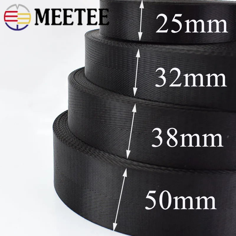 Meetee 5 метров 25/32/38/50 мм нейлоновая Черная Тесьма с узором елочка рюкзак сделай сам