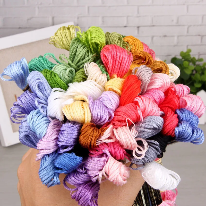 Набор разноцветных ниток для вышивки крестиком хлопок нить вышивания моток