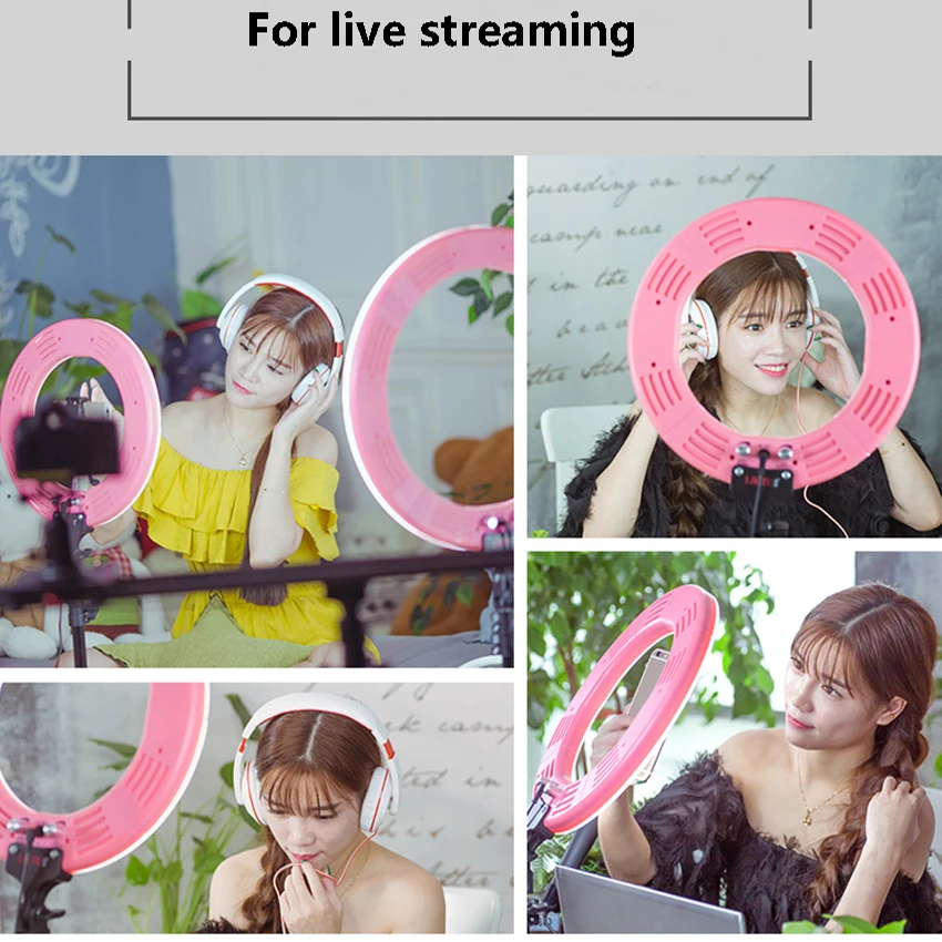 Светодиодный кольцевой светильник 14 дюймов лампа с держателем для телефона