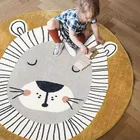 Круглый игровой коврик Ins в скандинавском стиле с рисунком льва, коврик для спальни, декоративный коврик для детской комнаты, можно мыть
