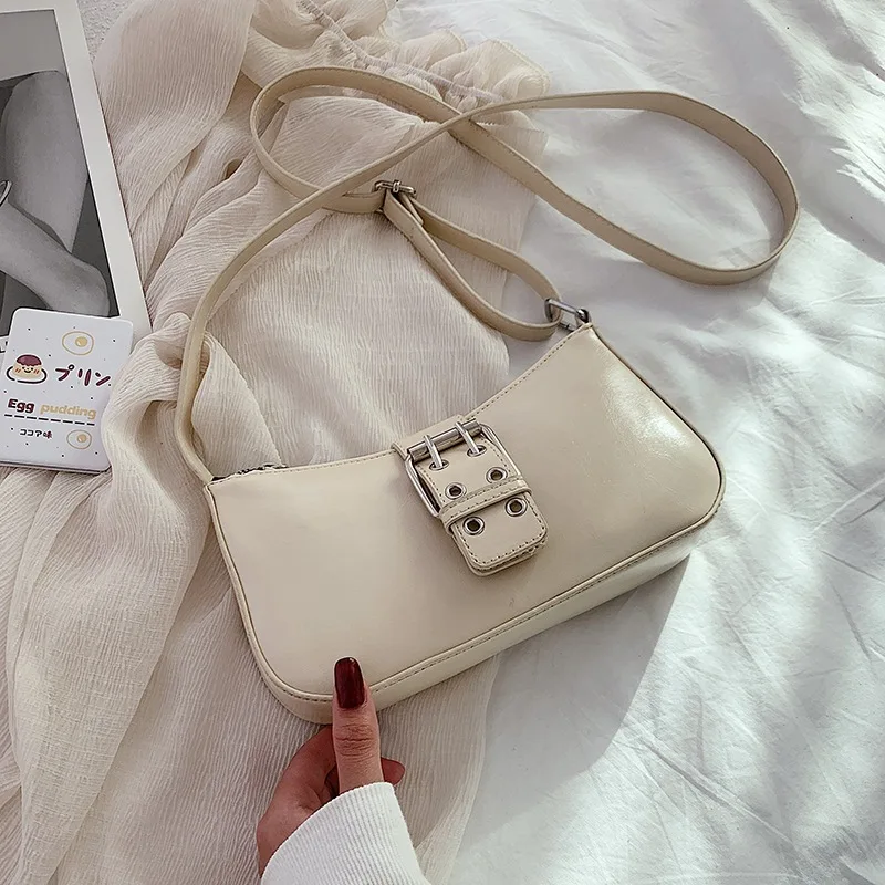 

All-match fashion bag women's spring and summer 2021new solid color one-shoulder net red trendy underarm bag casual diagonal bag