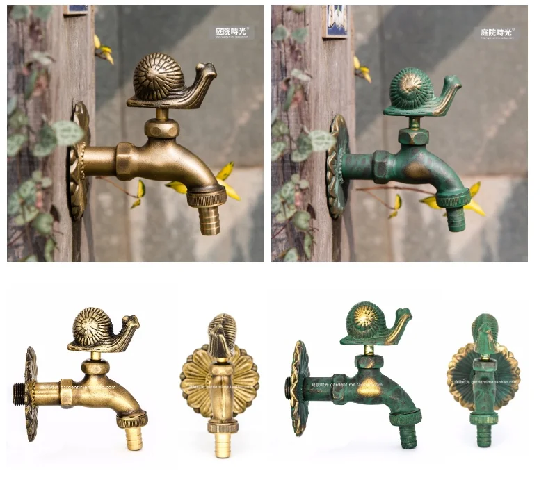 outdoor garden faucet animal shape Bibcock antique brass Fat cat tap for washing mop/Garden watering Animal faucet