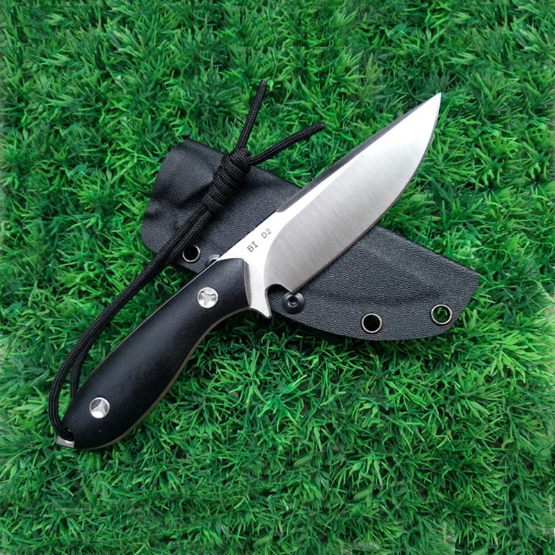

Free Shipping Sharp outdoor knife Handmade D2 steel Hunting Knife Camping Survival Knife G10 handle Fixed Blade Tactical Knife