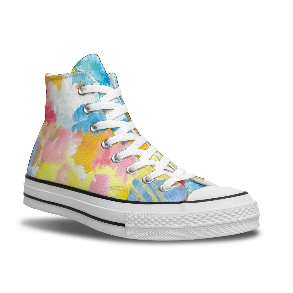

2021 spring and autumn new soft girly high-top canvas shoes girly heart print cute fairy casual all-match canvas shoes
