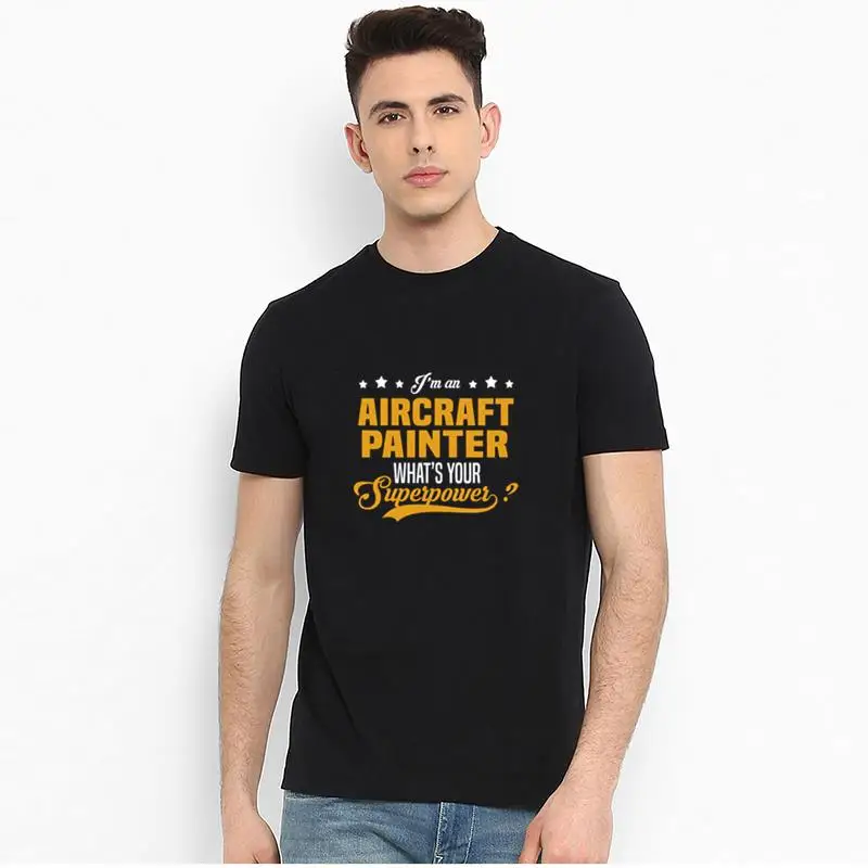 Print aircraft painter tee t shirts men plus sizes s-5xl new fashion tops | Мужская одежда