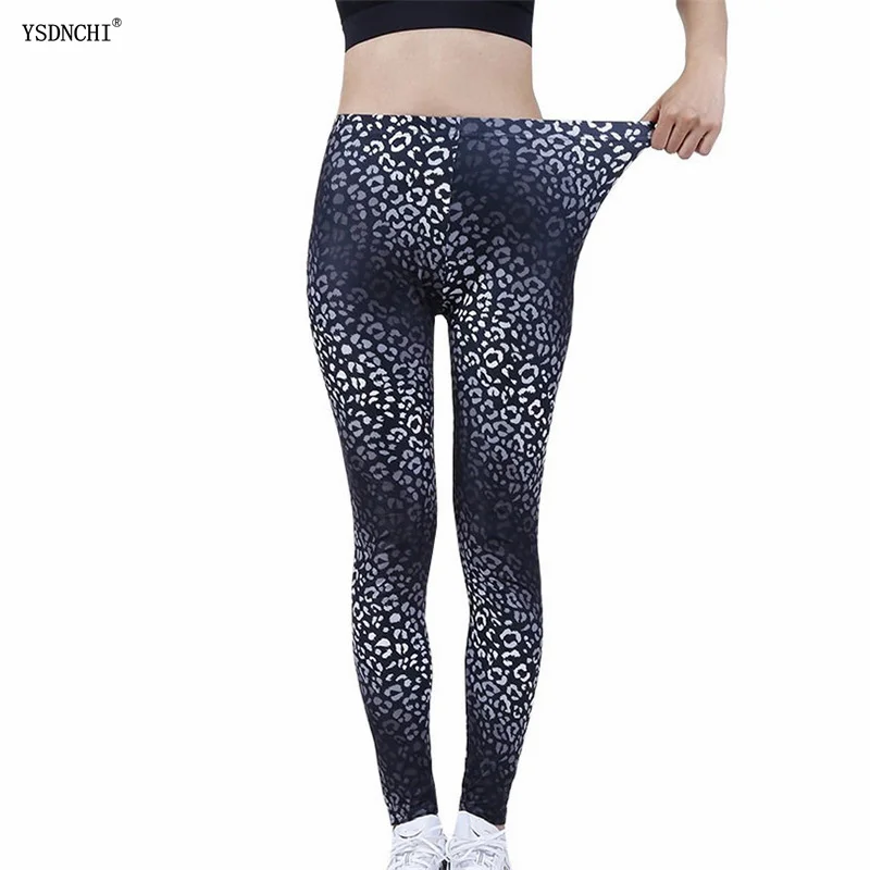 

YSDNCHI Leopard Leggings For Women Fitness Workout Yoga Pants High Waist Stretchy Gym Running Ankle-Length Breathable Tights