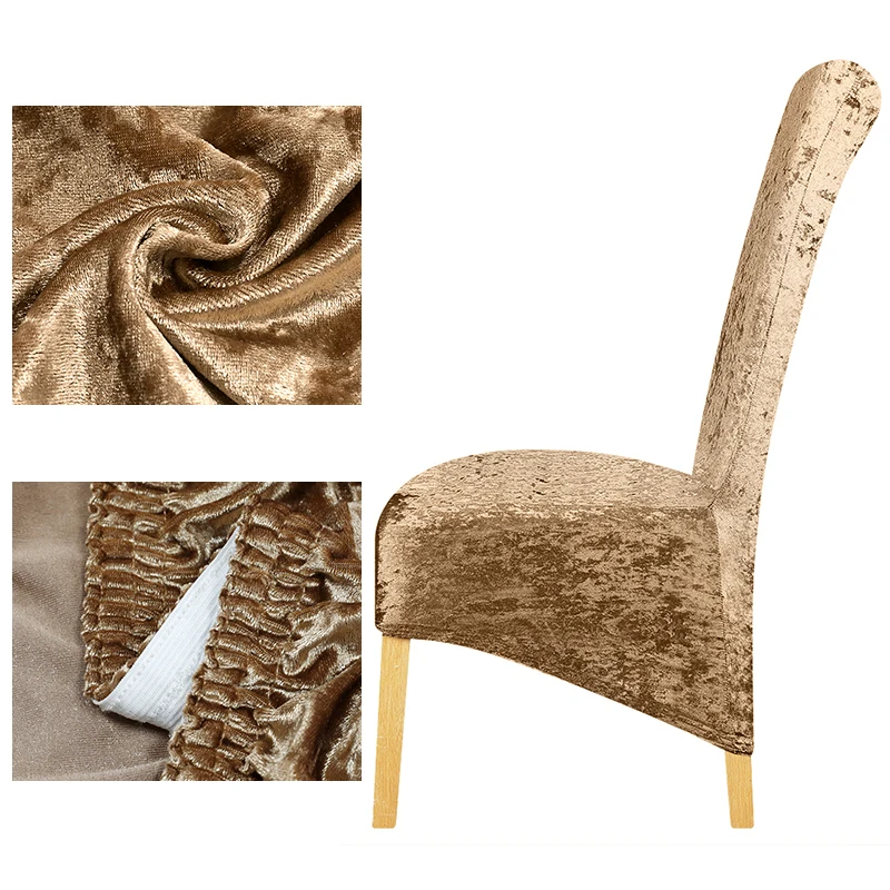 

1/2/4/6 Pcs XL Size Universal Size Polar Fleece Fabric Big Elastic Chair Cover Stretch Chair Covers Washable For Home Banquet