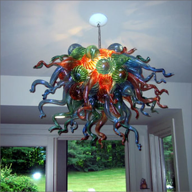 

Hand Blown Glass Chandelier Lighting Colored Murano Glass Art Pendant Lamp Chandelier Villa Home Decor Living Room Chandeliers