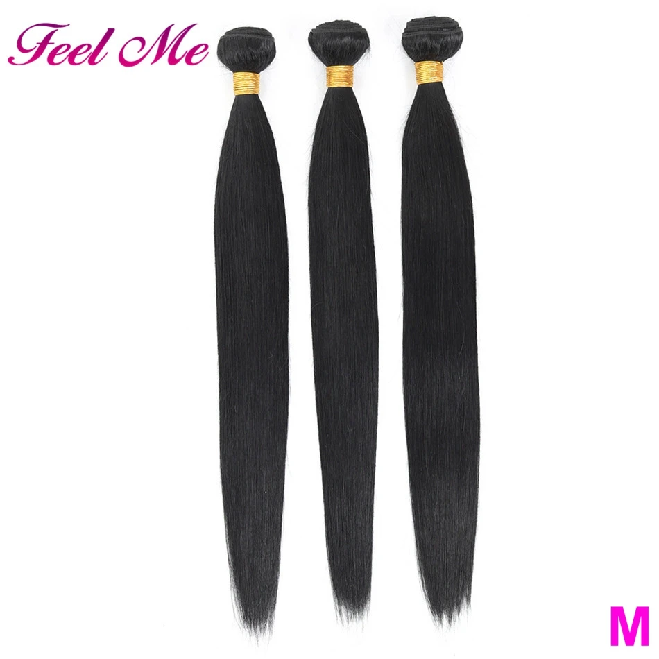 Индийские прямые волосы FEEL ME пучки волос 100% натуральные 3/4 пучка 8-28 30 дюймов неremy