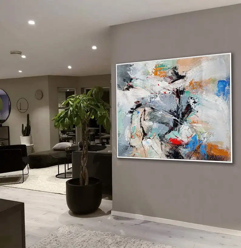 

Abstract Artwork Modern Palette Knife Art Work Office Living Room Decor Handmade Acrylic Painting Large Canvas Painting Wall Art