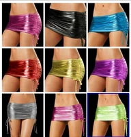 10 colors women sexy faux leather skirts low waist elastic mini short skirt multi purpose for nightclub