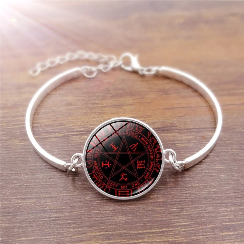Новинка 2019 Хеллсинг Алукард пентаграмма стекло кристалл браслет модные