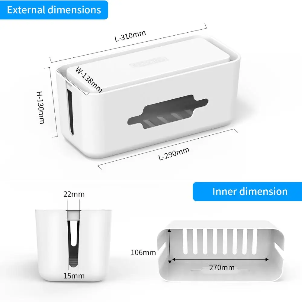 NTON коробка для хранения кабеля питания с держателем защиты от пыли управления