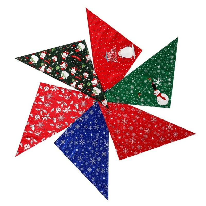 

New Dog Bib Collar With Santa Elk Pattern pet puppy bibs Polyester Washable Decoration Scarf for christmas