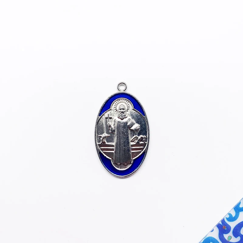 Религиозный Шарм Кулон металлическая цепочка для ключей Крест Святого Бенедикта