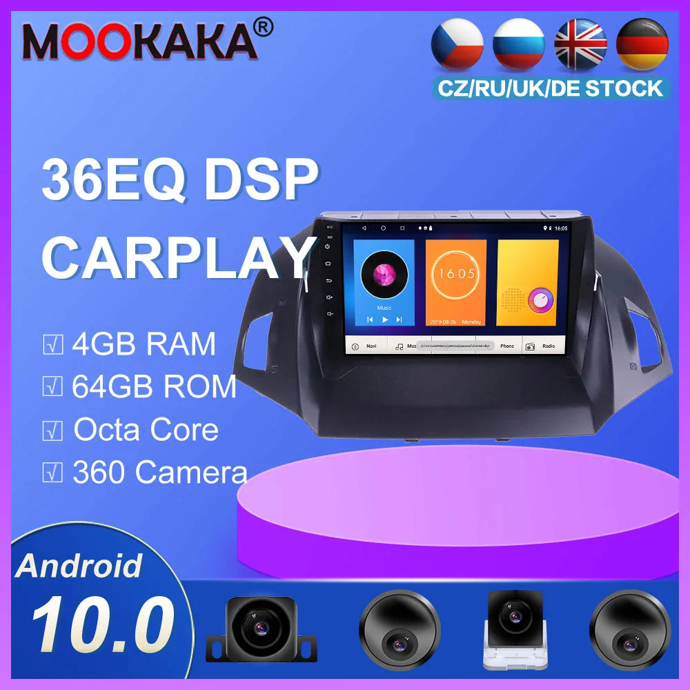 online Navegação Gps Do Reprodutor De Dvd Do Carro Do Andróide 10 4g 64g Para A Unidade Principal Estereofônica Do Jogador Dos Multimédios Do Rádio 3 2012-2019 De Ford Kuga 2