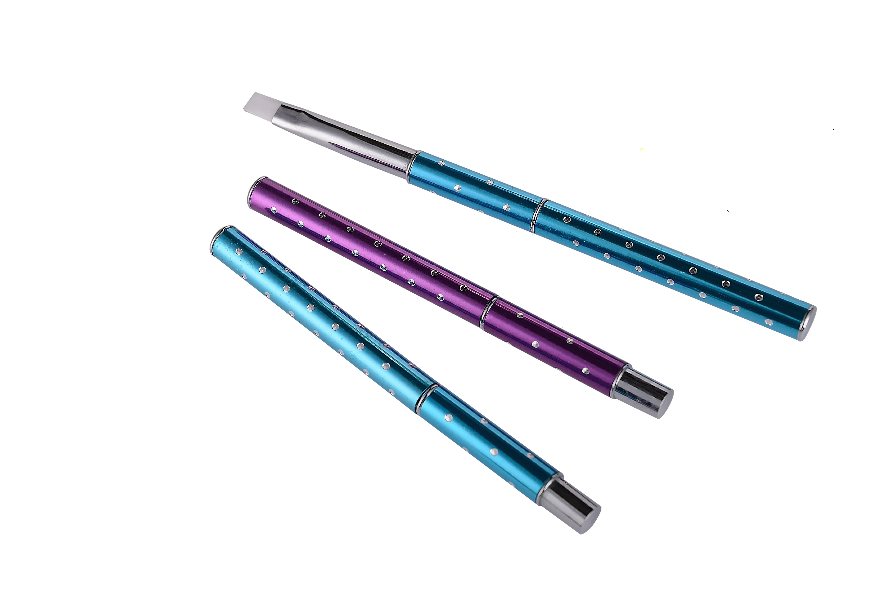 Складная плоская акриловая кисть для дизайна ногтей в горошек #4 #6 #8 кристальная